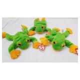 3 Vintage 1997 Beanie Baby SMOOCHY Plush Toys