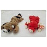 2 Vintage 1995 Beanie Baby RINGO & SNORT Plush