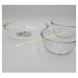 Fireking 3 Qt Baking Dish, 2) Anchor Hocking