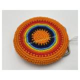 Beaded Belt Buckle 3ï¿½ ORANGE Sun design, red and