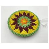 Beaded Belt Buckle PURPLE Green SUN - Purple and