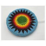 Beaded Belt Buckle BLUE SUN - Blue and Green