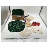 Collection Of Vintage Doilies & Doll W Crochet