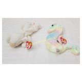 2 Vintage Beanie Baby 1996 FLEECE & 1999 NEON
