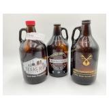 Brown Glass Beer Jugs - Brown Glass Jugs from