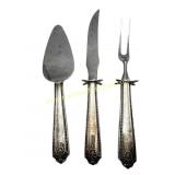 Vintage Sterling Silver Handle Serving Utensils
