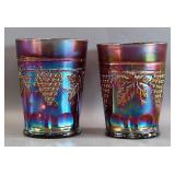 Northwood 'Grape & Cable' Carnival Glass Tumblers