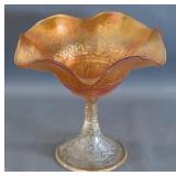 Northwood Marigold Carnival Glass Compote