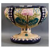 Majolica Style Pedestal Bowl