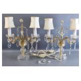 Pair of Vintage Cut Crystal Candelabra Lamps