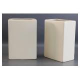 Pair of MCM Rectangular Ceramic Vases