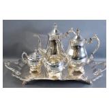 F.B. Rogers Silver Plate 'Rococo' Tea Service