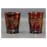 Pair of Northwood Carnival Glass Tumblers