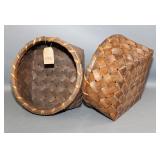 (2) Stained Circular Baskets