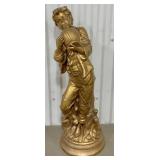 Gilt Painted Sculpture of Young Boy