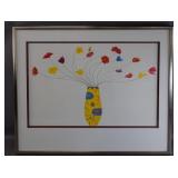 Framed Artwork of Vibrant Yellow Vase and Flowers