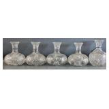 (5) 'Brilliant Period' Cut Crystal Carafes