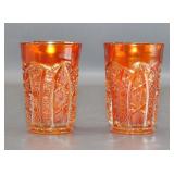 Pair of Imperial Carnival Glass Tumblers