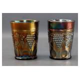 (2) Northwood Grape and Cable Carnival Tumblers