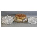 Three Cut Glass 'Dresser Boxes'