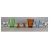 Colored Glass Vases and Candleholders