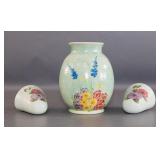 E Radford Pottery Vase and Wall Pockets