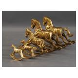 (5) Cast Brass 'Rocking Horse' Figurines
