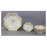 Hand-Painted Nippon Octagonal Berry Set