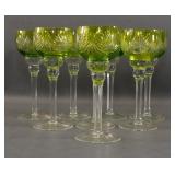 (8) Lime Green to Clear Cut Overlay Wines