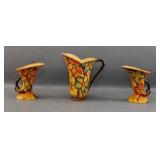 (3) Sylvac England Art Deco Floral Pitchers
