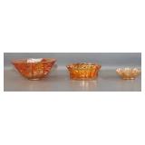 (3) Carnival Glass Bowls