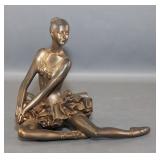 Cast Metal Figurine of Seated Ballerina