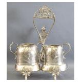 Acme Silver Plate Co. Silver-Plated Cream & Sugar