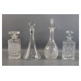 (4) Crystal Glass Decanters