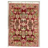 Vintage Romanian Hand-Woven Wool Carpet