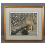 Print of Trees and Stream by Frank Panabaker