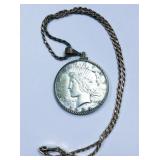 1934 Peace Silver Dollar Sterling Silver Necklace