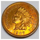 1907 Indian Head Penny Uncirculated Red