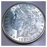 1891-S Morgan Silver Dollar AU/BU