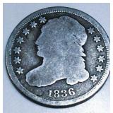 1836 Capped Bust Dime Rare Date