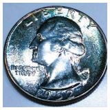 1952 Washington Silver Quarter Uncirculated Toned