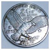 1776 Silver Issue Coin 2 Grains of .999 Silver