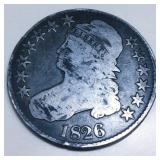 1826 Capped Bust Half Dollar Rare Date