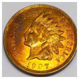 1907 Indian Head Penny Gem Uncirculated Red
