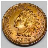 1904 Indian Head Penny Uncirculated Red