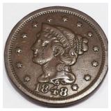 1848 Braided Hair Large Cent High Grade