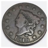 1818 Coronet Head Large Cent High Grade