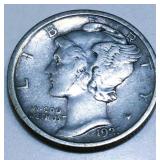 1921-D Mercury Silver Dime Very High Grade