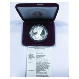 1991 Proof American Silver Eagle with COA/Box