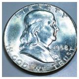1958 Franklin Half Dollar Gem Uncirculated